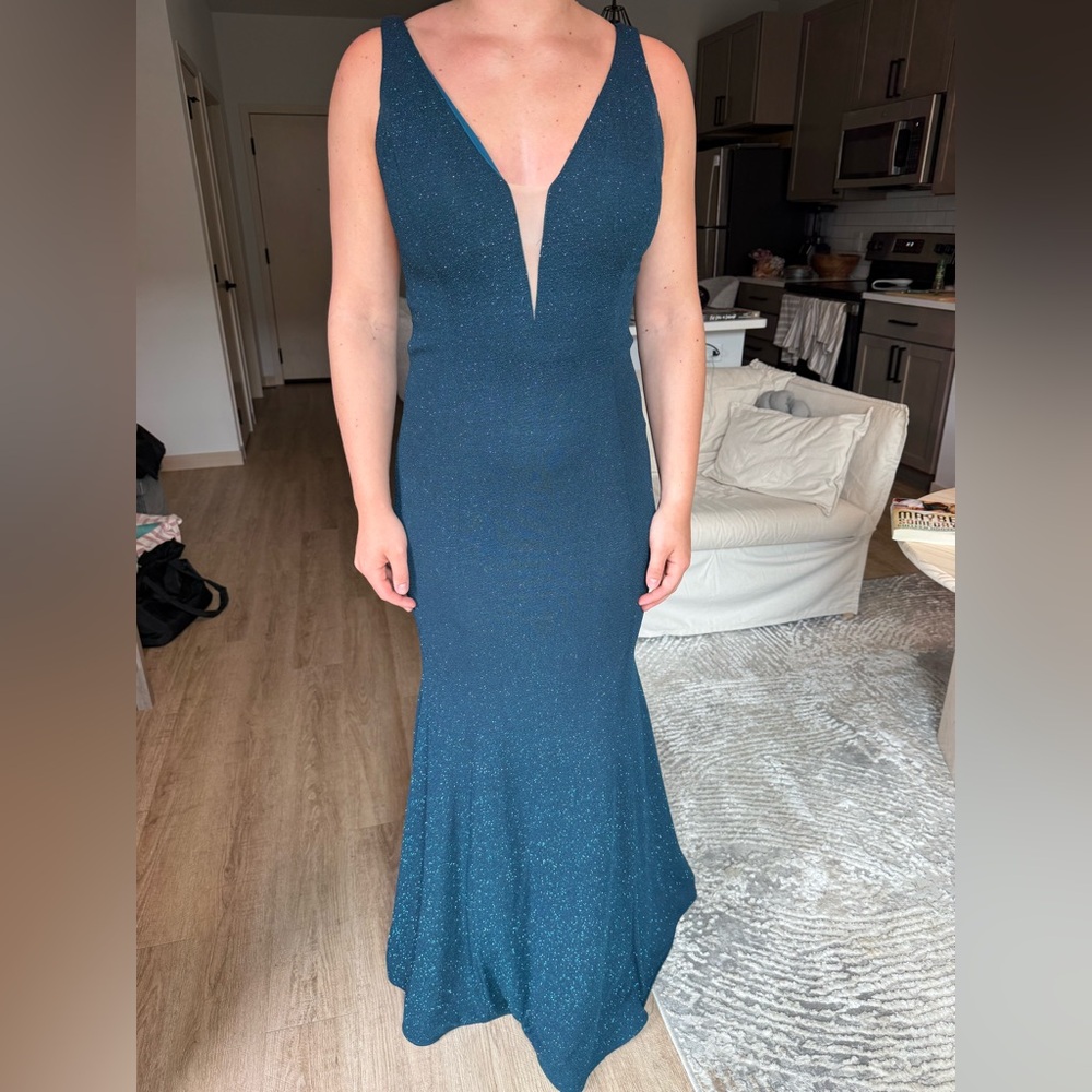 Teal Sparkly Prom Dress Gown